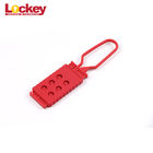 Red Nylon Safety Lockout Hasp With Six Holes 43.5×175mm Overall Size