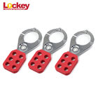 Multiple Safety Lockout Hasp 1" 1.5" 6 Hole Red Vinyl Coated For Padlock