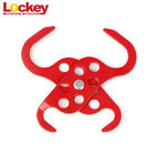 Double - End Steel Lockout Hasp High Security Industrial Red Sprayed Steel