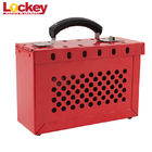 Portable Steel Loto Safety Lock Group Lockout Box Red Color Ong Service Life