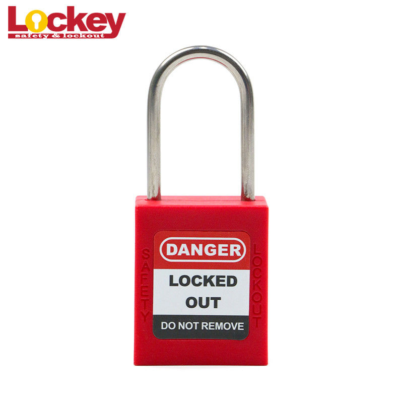 44mm Stainless Steel ABS Safety Lockout Tagout Padlock 4mm Dia Shackle