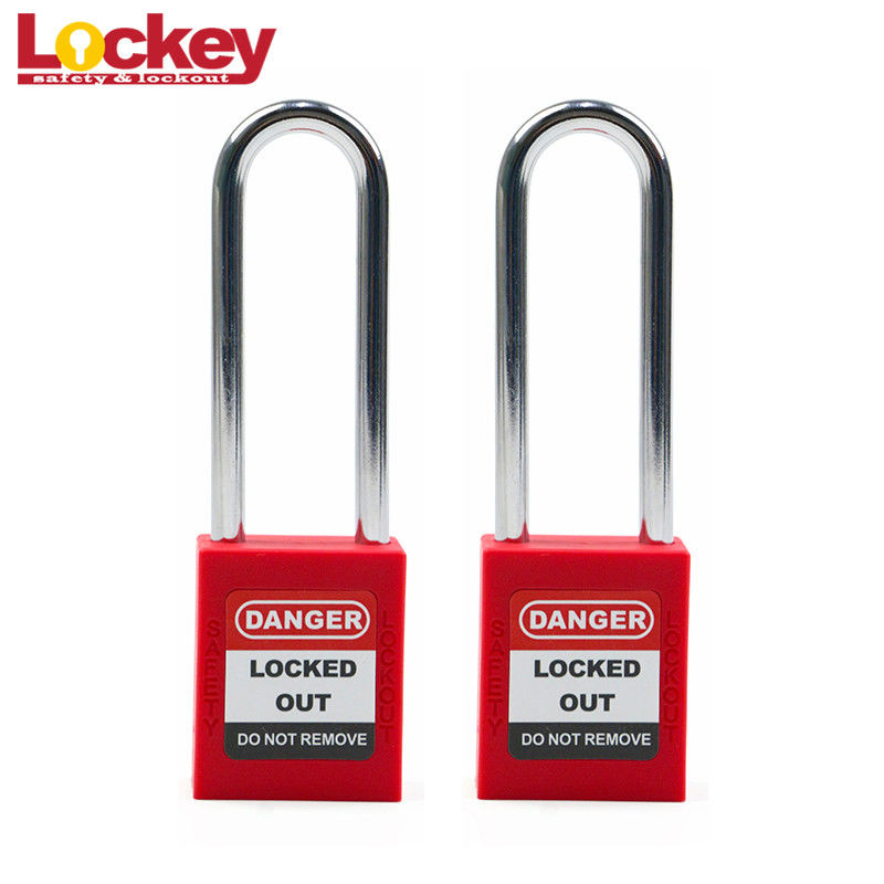 Plastic Safety Padlock Lock Out Tag Out Valve Steel Metal Shackle ABS Lock Body