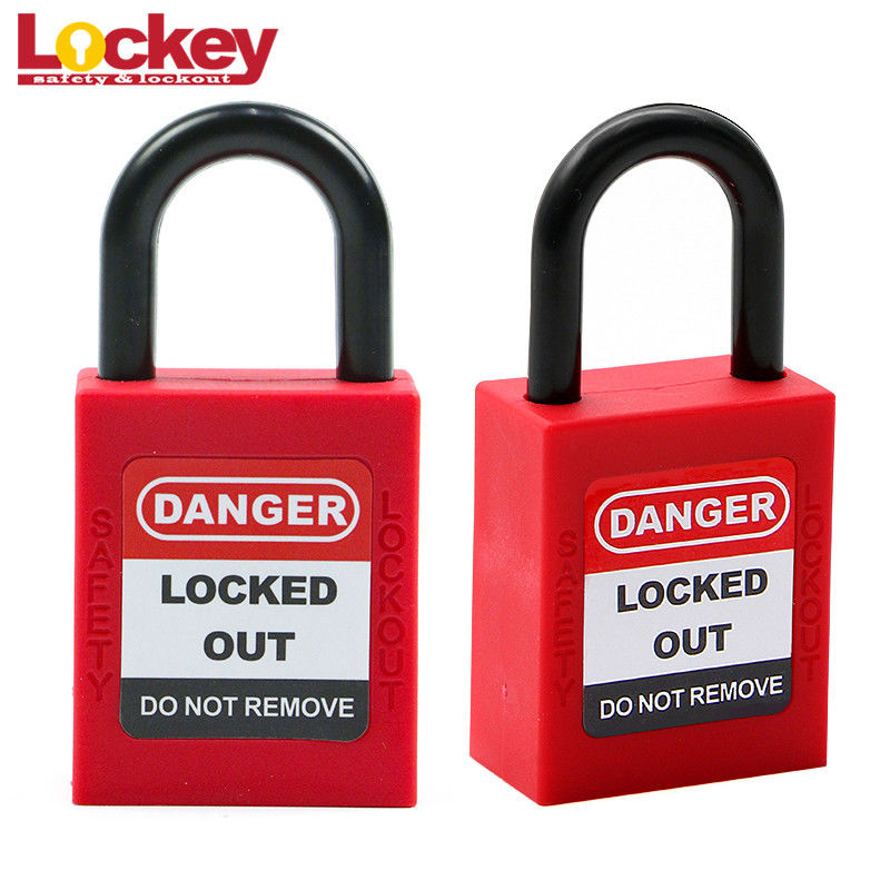 LOTO Safety Padlock Lockout Keyed Alike Plastic Padlock 25mm Nylon Shackle