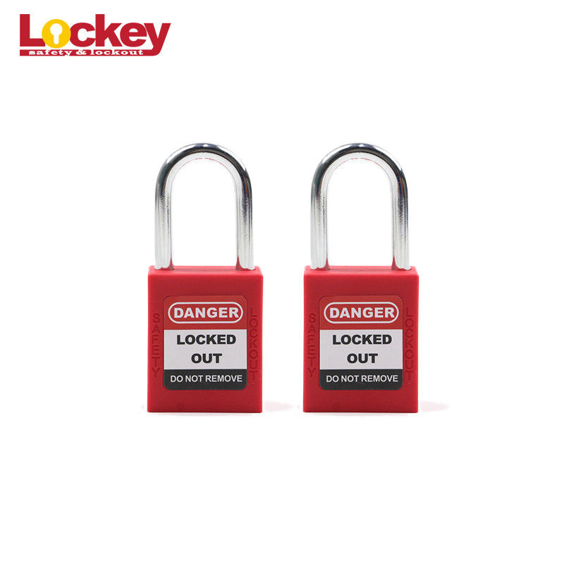 Steel Shackle Nylon Body Safety Padlock Lockout Tagout Padlocks Chrome Plated