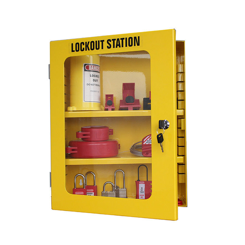 Lockey Safety Management Lockout Station Wall Mounted Hardened Yellow Steel