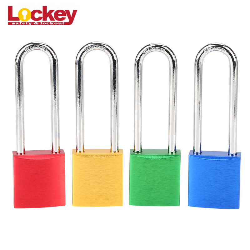 Security 76mm Long Shackle Red Lockout Locks Aluminium Safety Padlock With Master Key