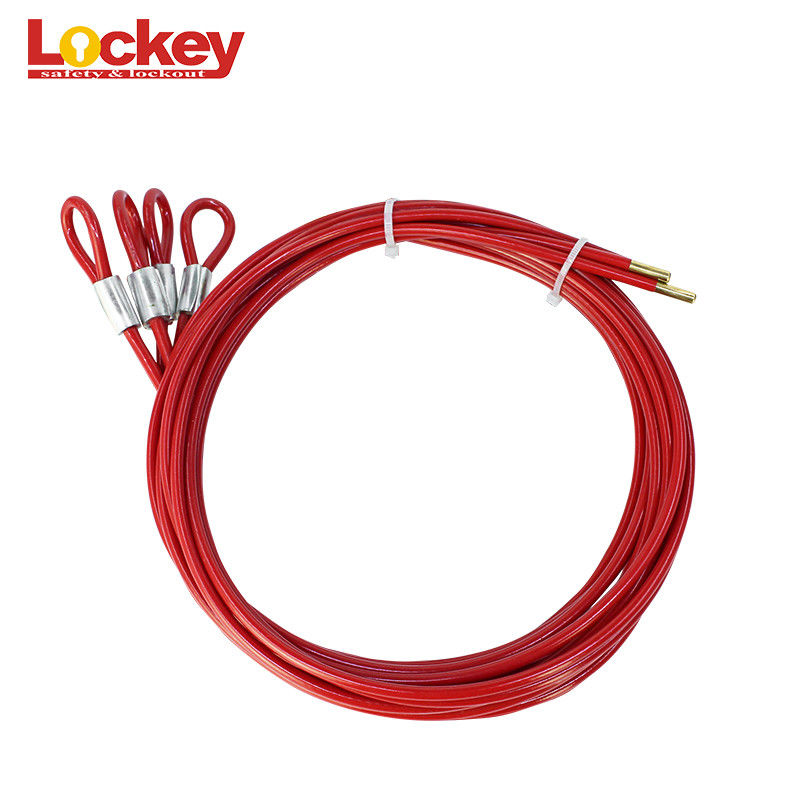 Custom Wire 3.8mm Red Cable Lockout Accessories With Insulation Coated Cable