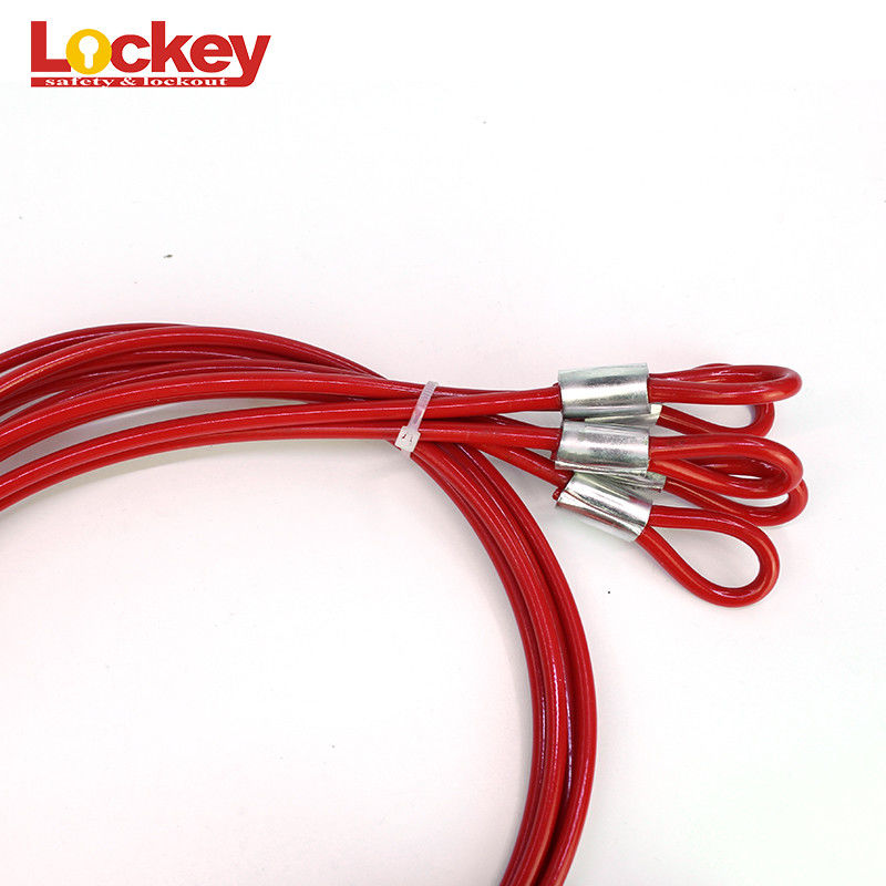 3.8mm Wire Red Insulation Coated Cable Lockout Device Use With CB03