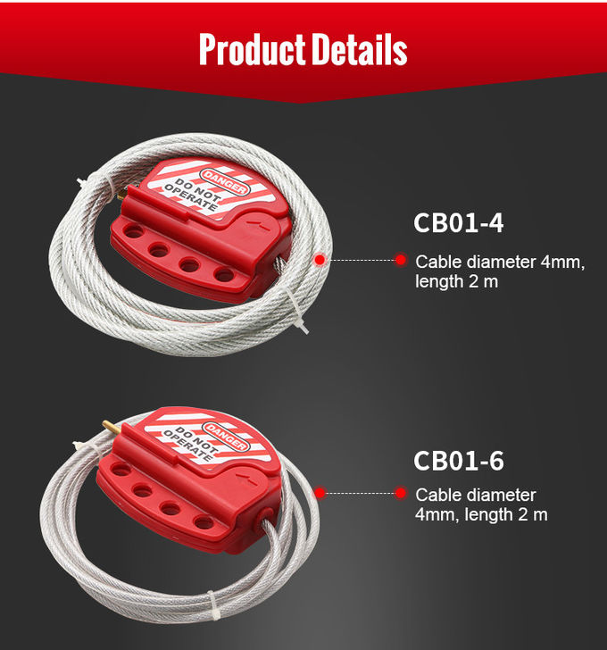 Brady® 50941 All Purpose Cable Lockout, 1/8 In Dia X 8 Ft L