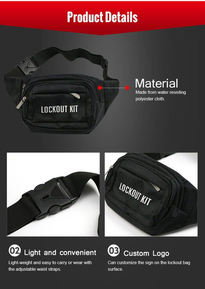 Black Maintenance Lockout Kit Pouch Tagout Waist Bag Lock Out Tag Out ...